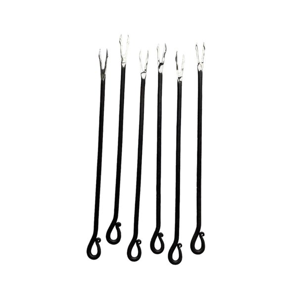 Hand Forged  Hand Crafted Fondue Skewer Forks Set of 6 Excellent Condition - Picture 6 of 10